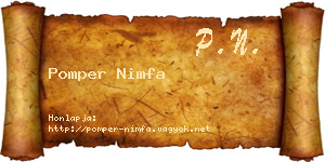Pomper Nimfa névjegykártya